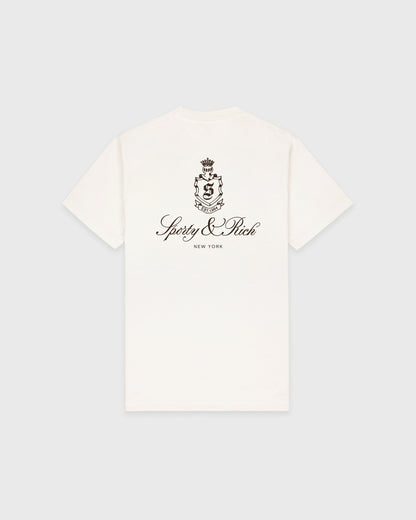 Sporty & Rich Vendome T-Shirt - Ecru/Chocolate
