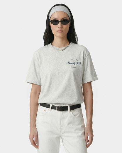 Sporty & Rich Beverly Script T-Shirt - Heather Gray/Navy