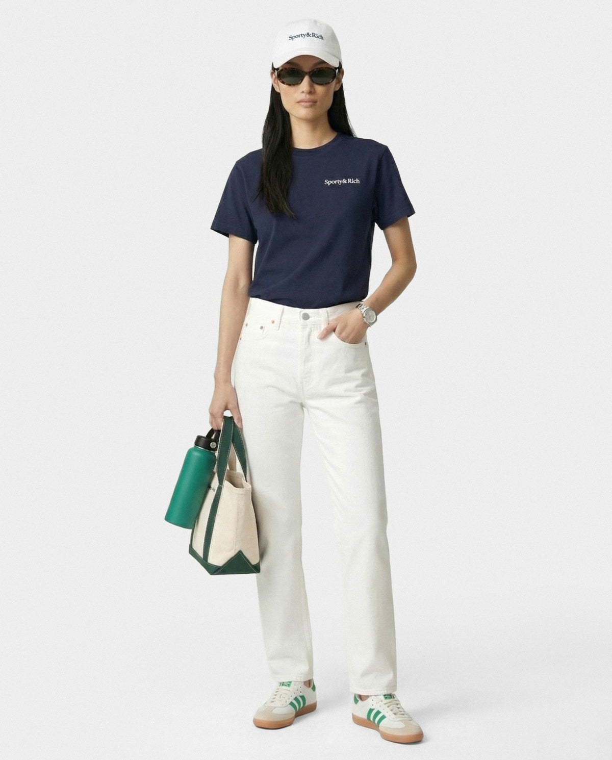 Sporty & Rich Play Tennis T-Shirt - Navy/White