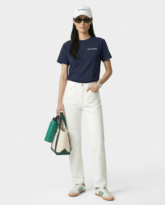 Sporty & Rich Play Tennis T-Shirt - Navy/White