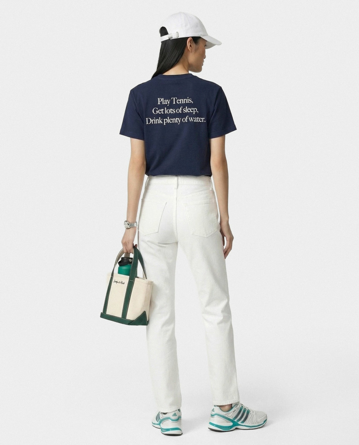 Sporty & Rich Play Tennis T-Shirt - Navy/White