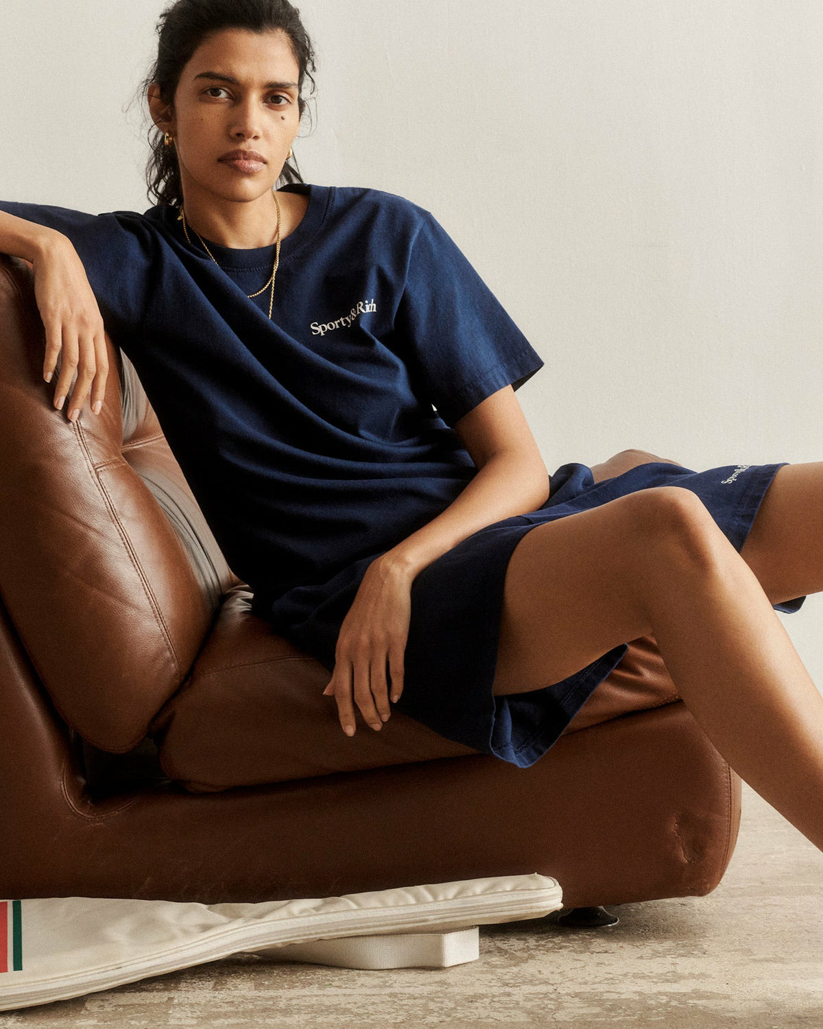 Sporty & Rich Play Tennis T-Shirt - Navy/White