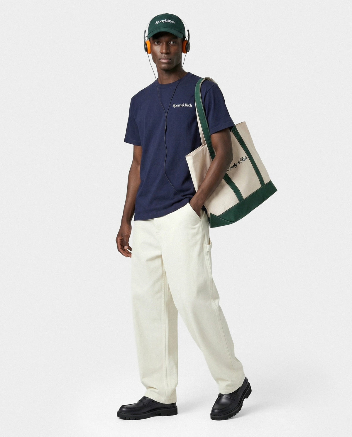 Sporty & Rich Play Tennis T-Shirt - Navy/White