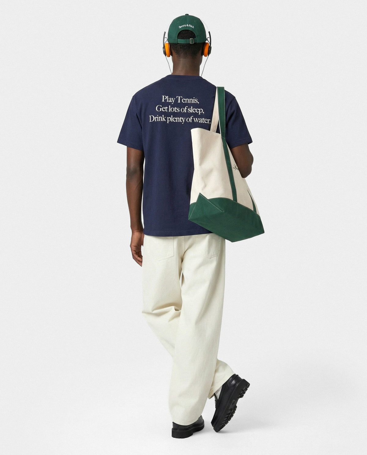 Sporty & Rich Play Tennis T-Shirt - Navy/White