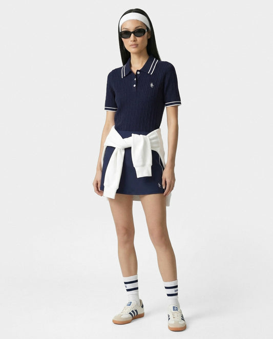 Sporty & Rich SRC Mini Cable Polo - Navy/White