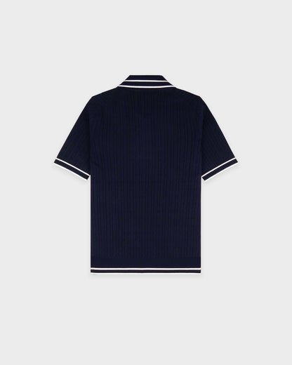 Sporty & Rich SRC Mini Cable Polo - Navy/White