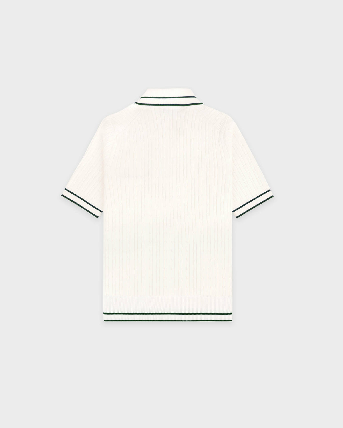 Sporty & Rich SRC Mini Cable Polo - Ecru/Forest