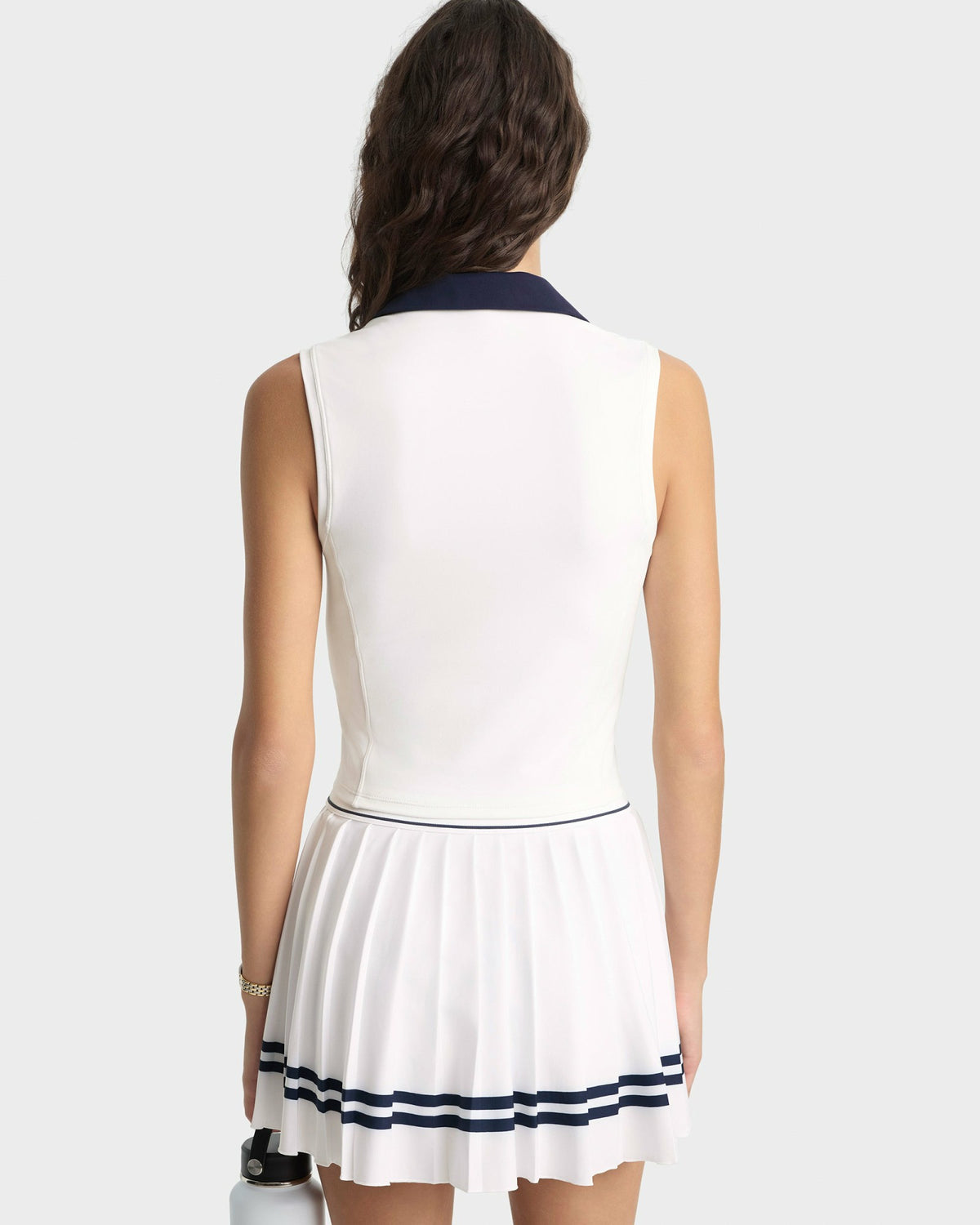 Sporty & Rich SRC Sports Polo Vest - White/Navy