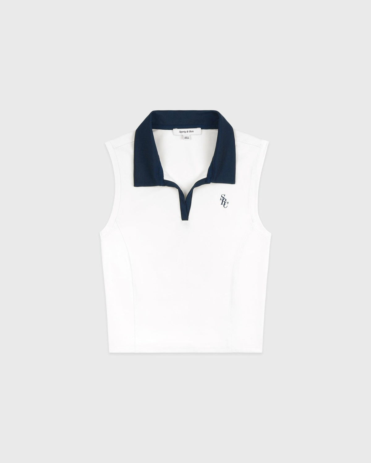 Sporty & Rich SRC Sports Polo Vest - White/Navy