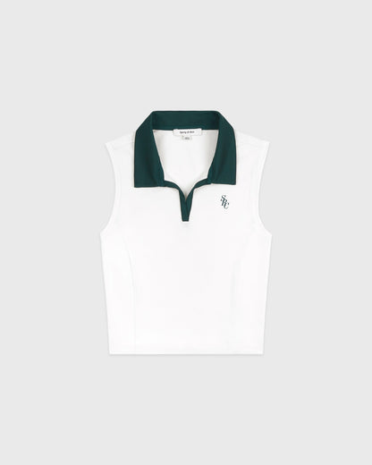 Sporty & Rich SRC Sports Polo Vest - White/Forest