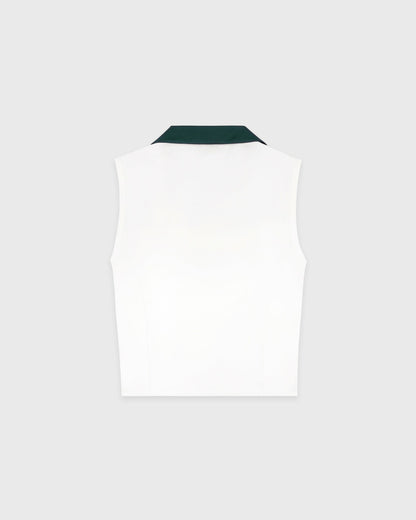 Sporty & Rich SRC Sports Polo Vest - White/Forest