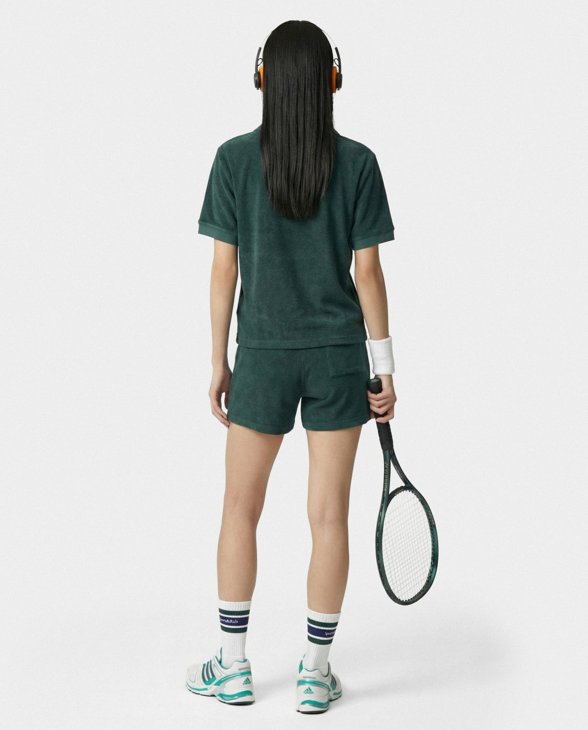 Sporty & Rich SRC Terry Polo - Forest/White