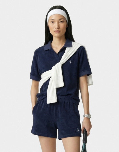 Sporty & Rich SRC Terry Polo - Navy/White