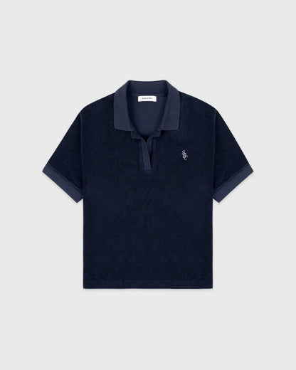 Sporty & Rich SRC Terry Polo - Navy/White