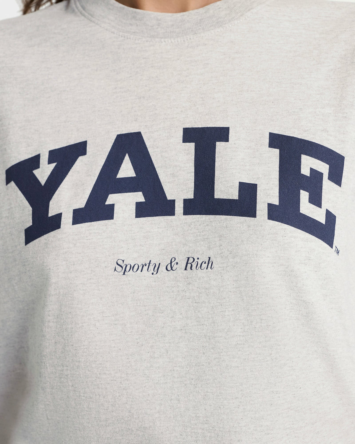 Sporty & Rich Yale Classic T-shirt - Heather Gray/Navy