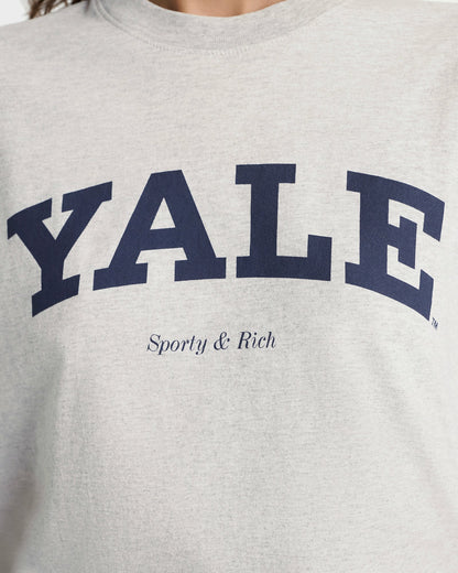 Sporty & Rich Yale Classic T-shirt - Heather Gray/Navy