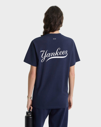Sporty & Rich Yankees Curve T-Shirt - Navy/White