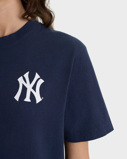 Sporty & Rich Yankees Curve T-Shirt - Navy/White