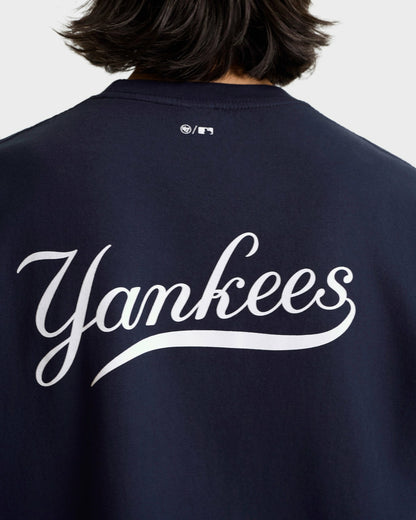 Sporty & Rich Yankees Curve T-Shirt - Navy/White