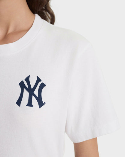 Sporty & Rich Yankees Curve T-Shirt - White/Navy