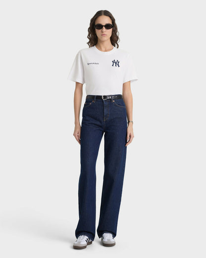 Sporty & Rich Yankees Curve T-Shirt - White/Navy