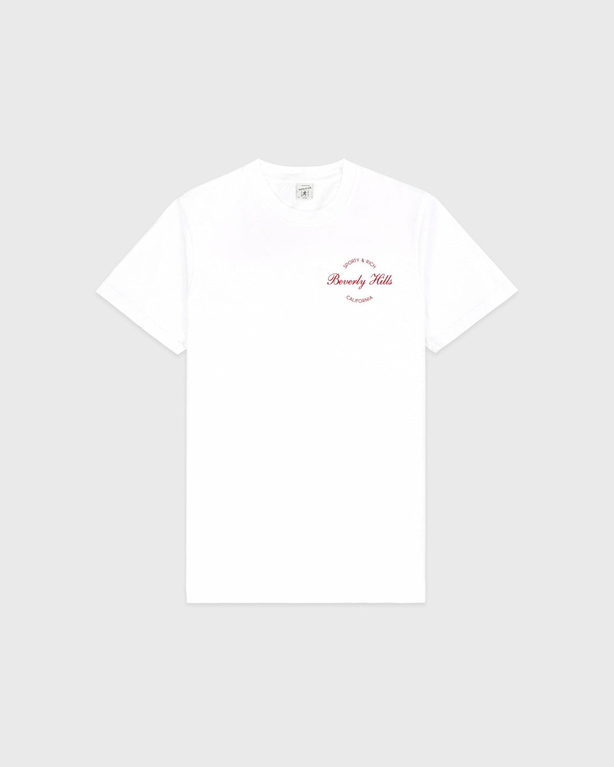 Sporty & Rich Beverly Script T-Shirt - White/Ruby