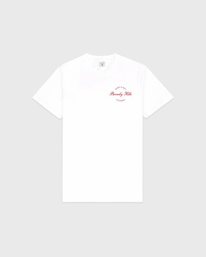 Sporty & Rich Beverly Script T-Shirt - White/Ruby