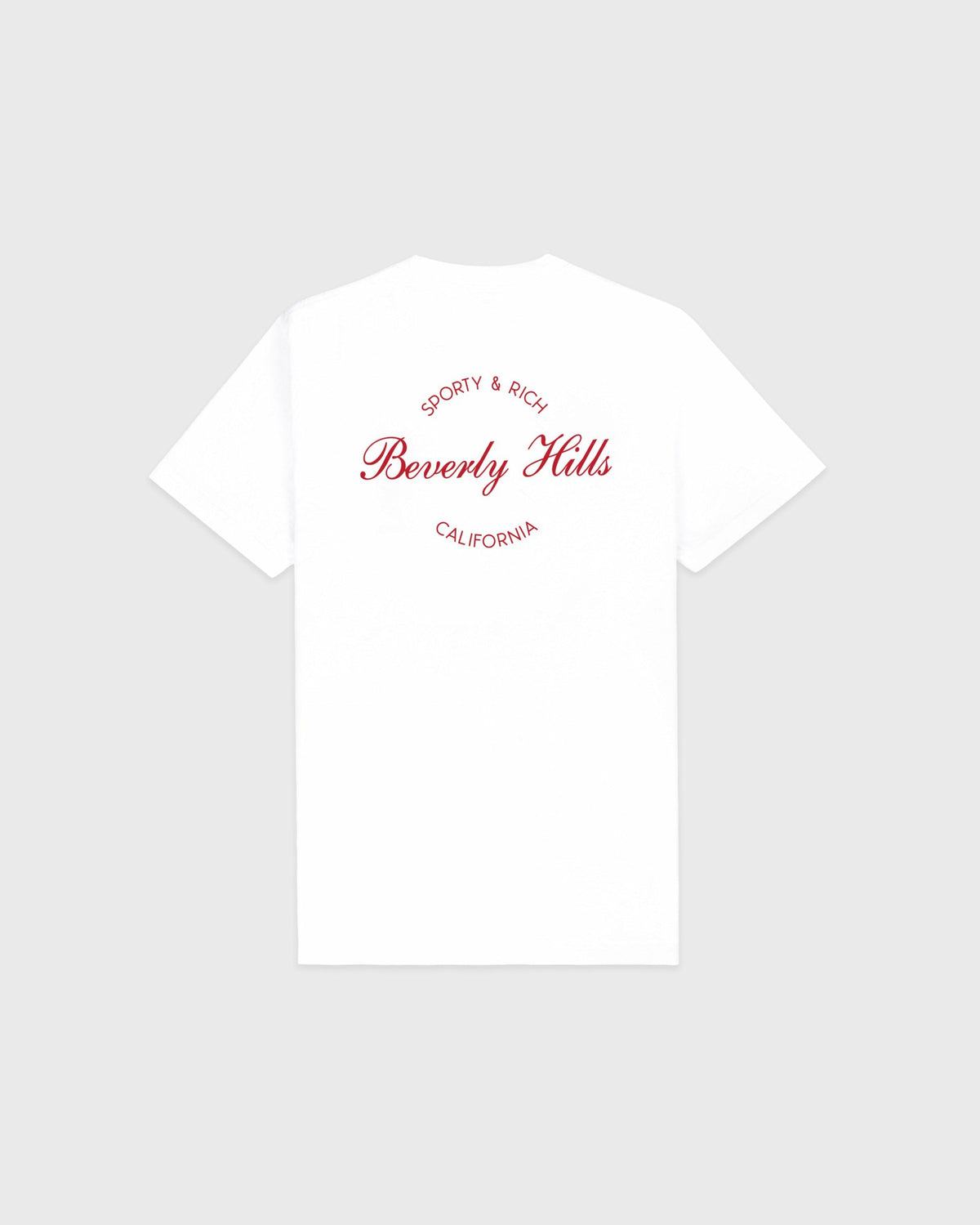 Sporty & Rich Beverly Script T-Shirt - White/Ruby
