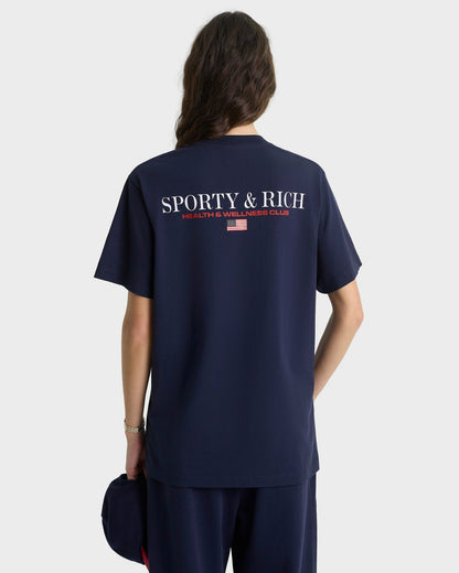 Sporty & Rich Nautical T-Shirt - Navy/White