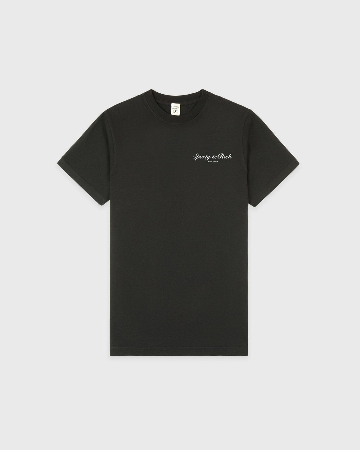 Sporty & Rich Stallion T-Shirt - Faded Black/White