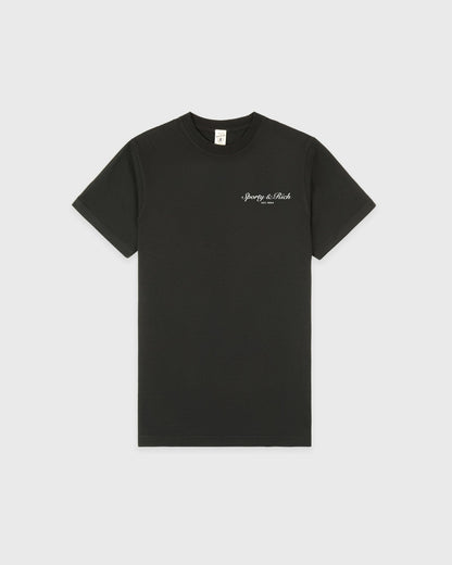 Sporty & Rich Stallion T-Shirt - Faded Black/White