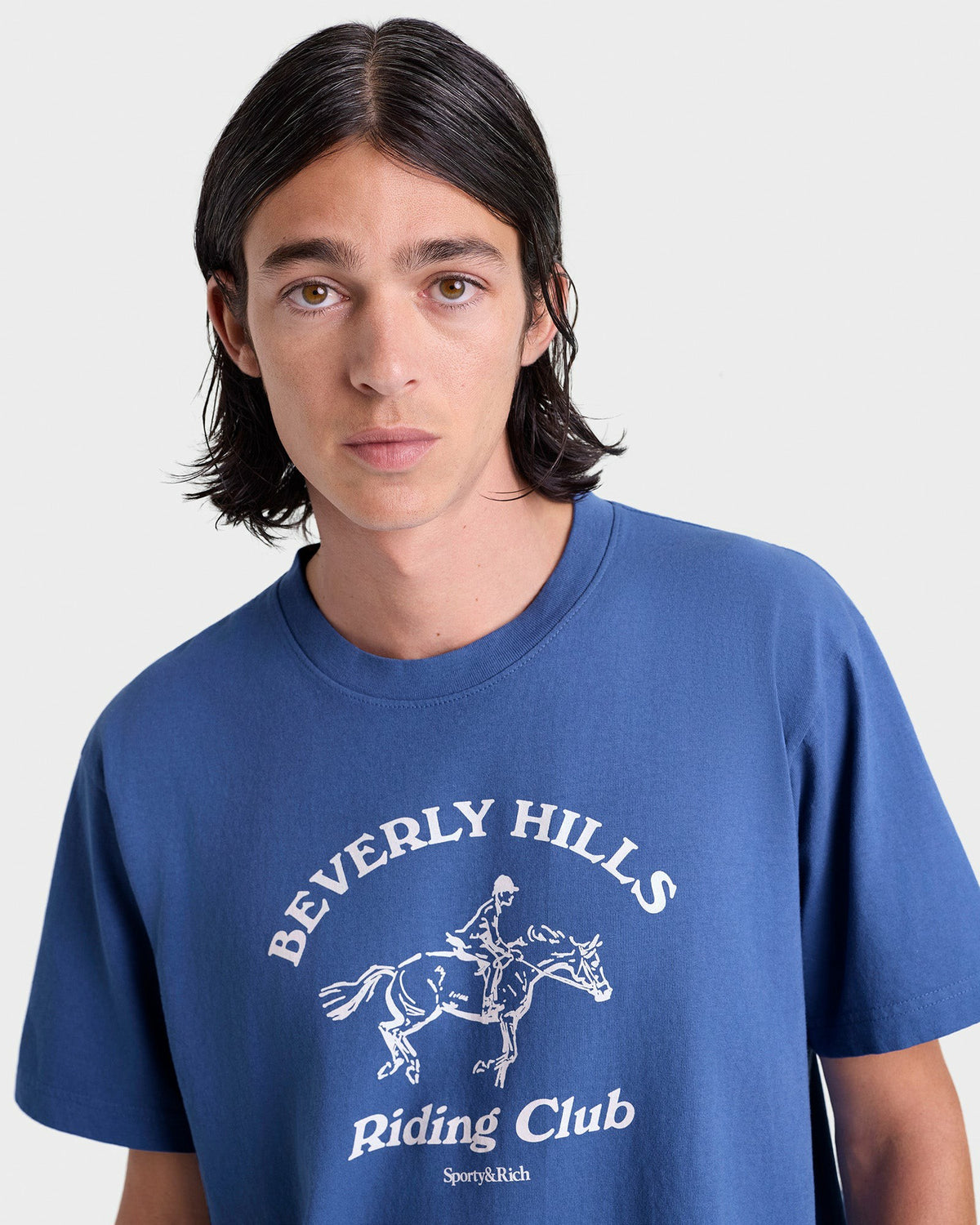 Sporty & Rich BH Riding Club T-Shirt - Pier Blue/Ecru