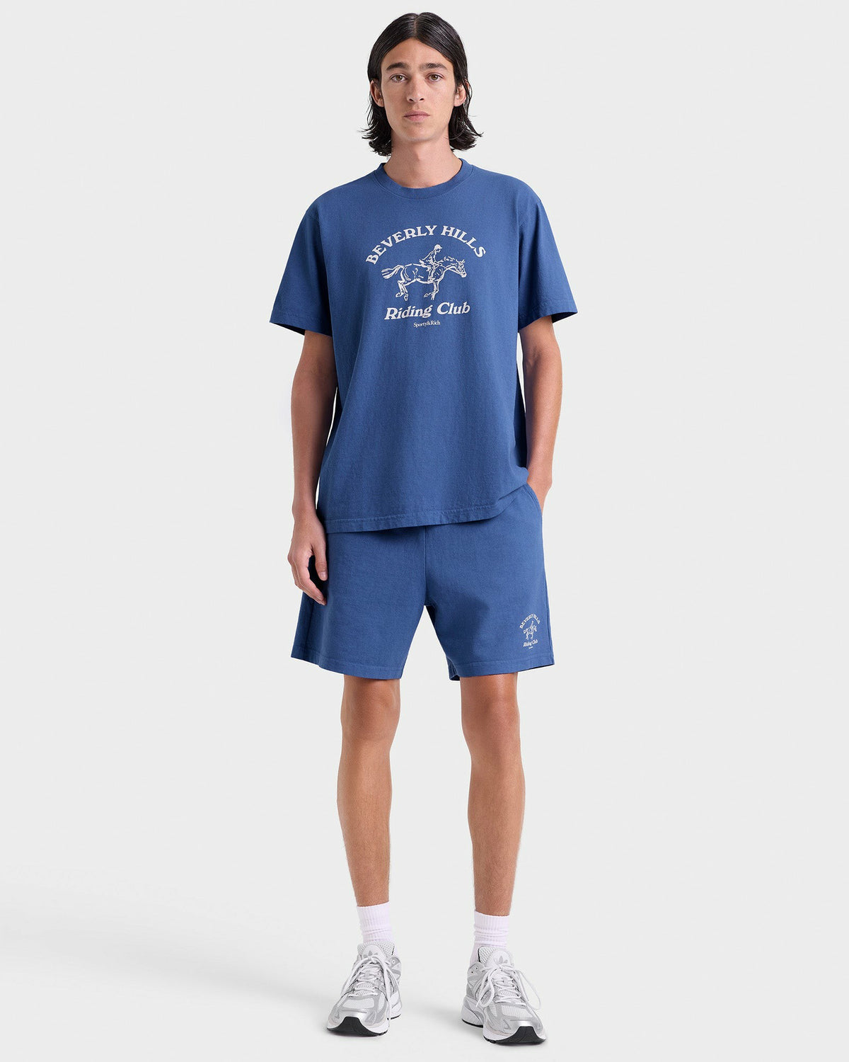 Sporty & Rich BH Riding Club T-Shirt - Pier Blue/Ecru