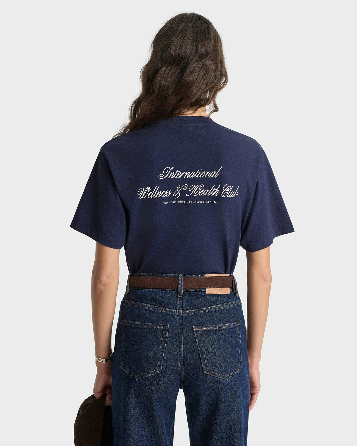 Sporty & Rich International T-Shirt - Navy/Ecru