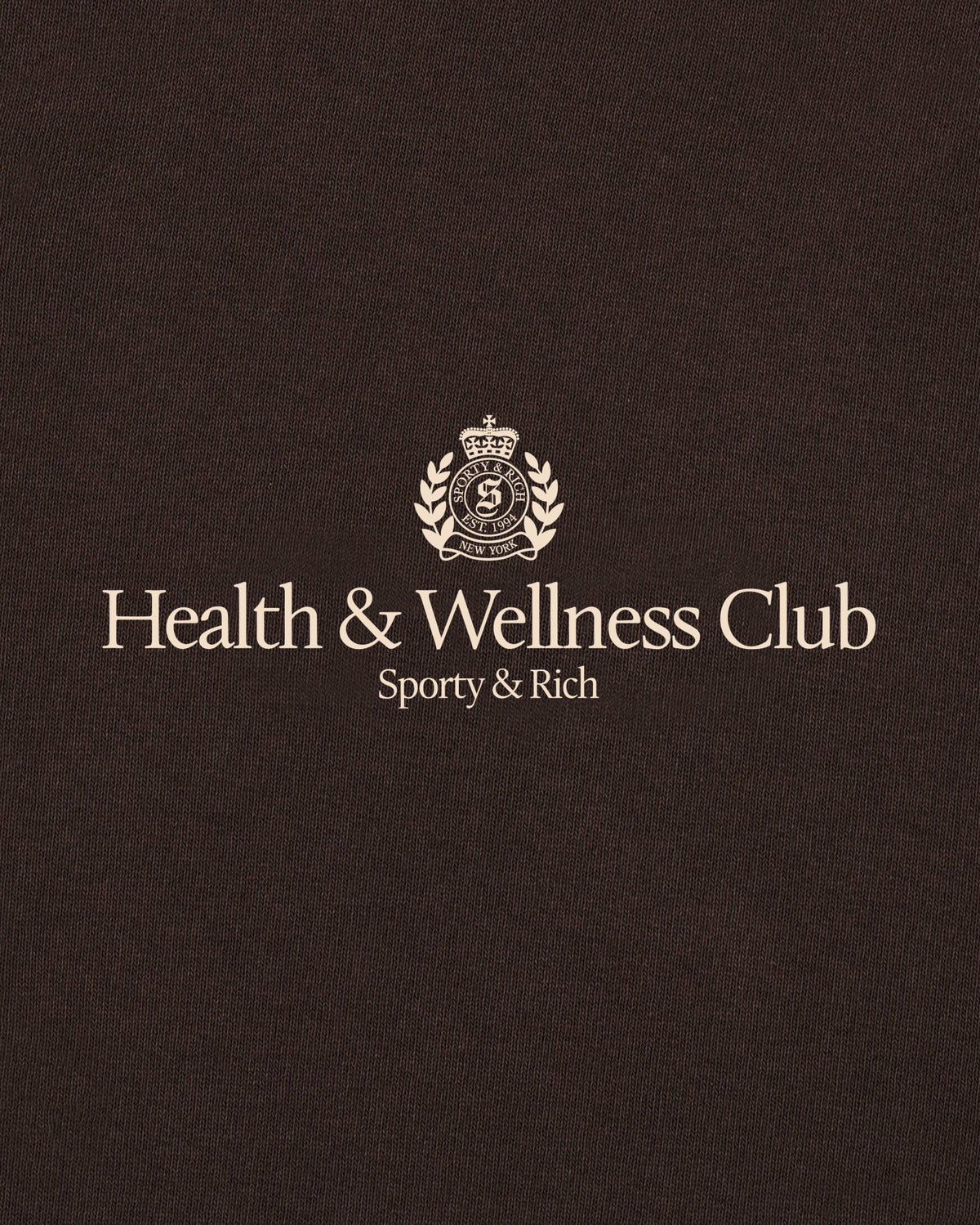 Sporty & Rich H&W Crest T-Shirt - Chocolate/Ecru