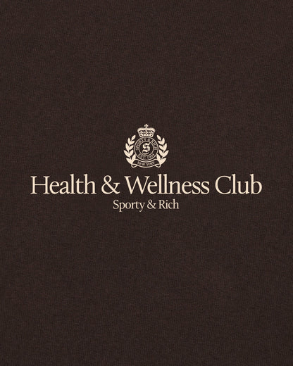 Sporty & Rich H&W Crest T-Shirt - Chocolate/Ecru