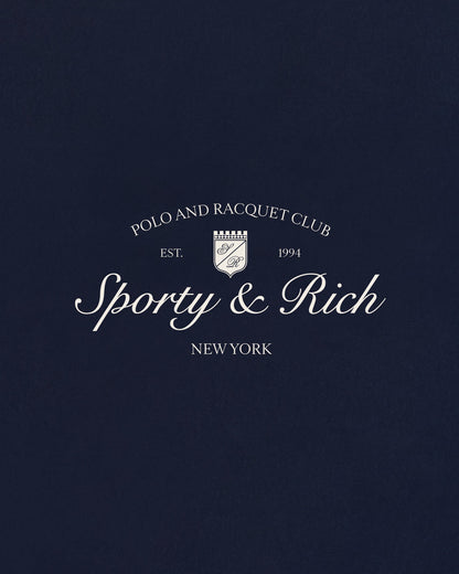 Sporty & Rich Syracuse T-Shirt - Navy/Ecru