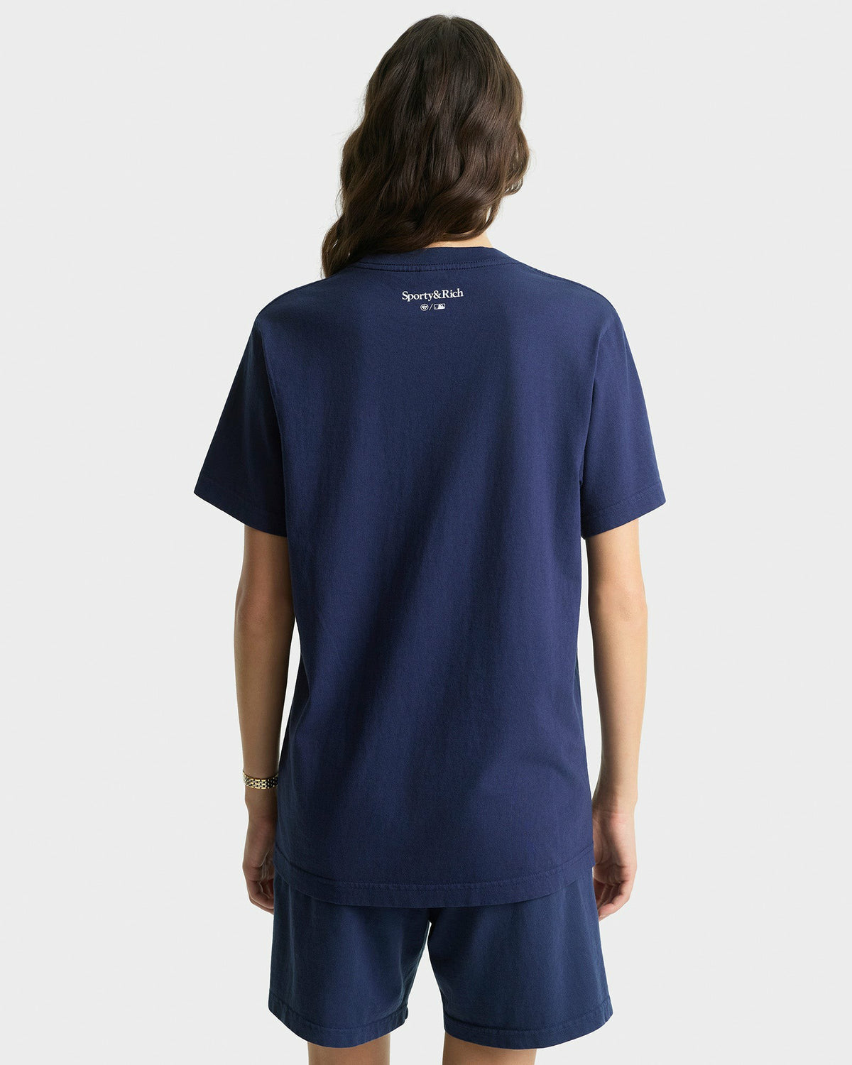 Sporty & Rich Yankees Ivy T-Shirt - Navy/White