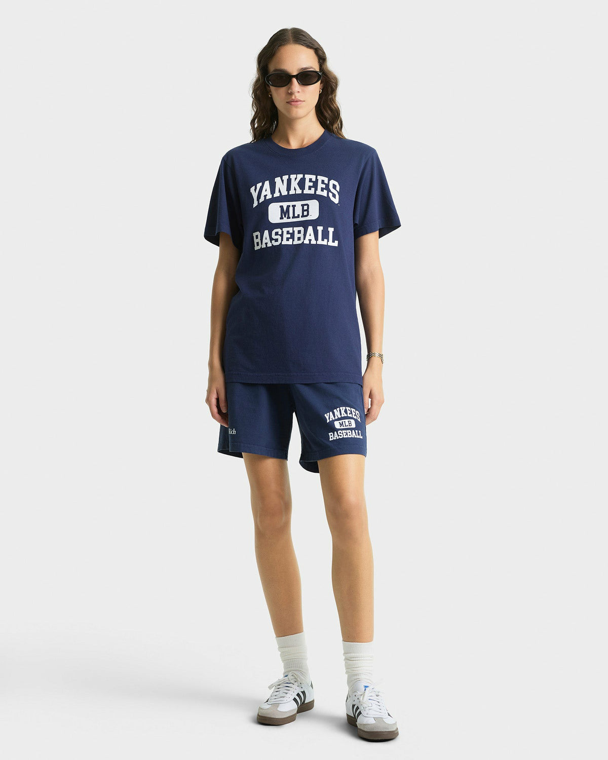 Sporty & Rich Yankees Ivy T-Shirt - Navy/White