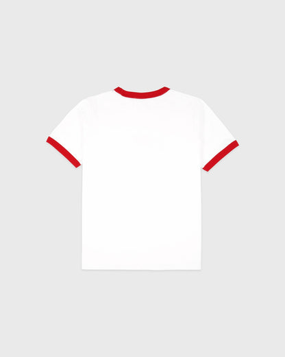 Sporty & Rich California Emblem Ringer Tee - White/Ruby