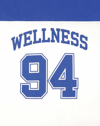 Sporty & Rich Wellness 94 Long Football Tee - White/Ruby/Team Blue