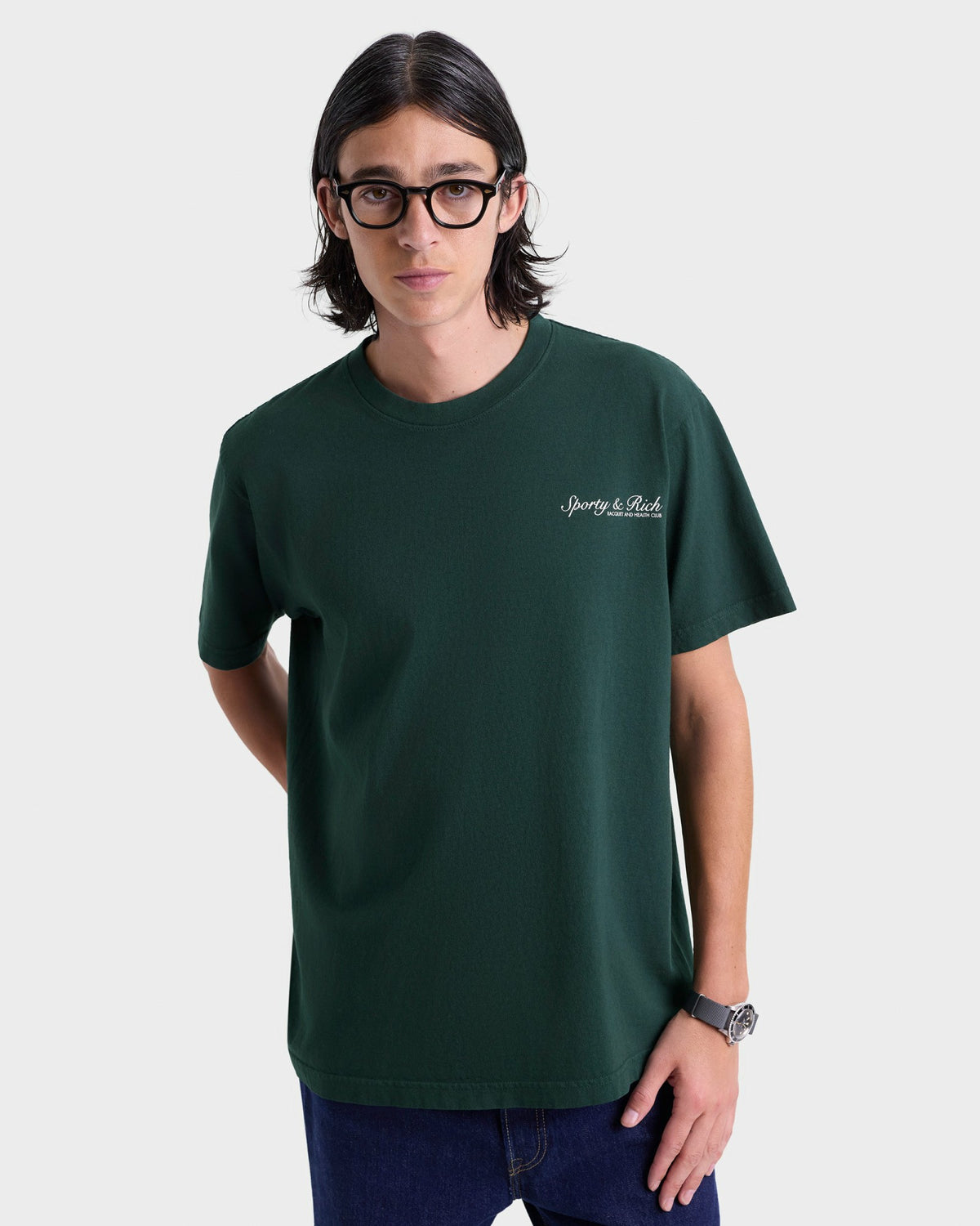 Sporty & Rich Syracuse T-Shirt - Forest/White