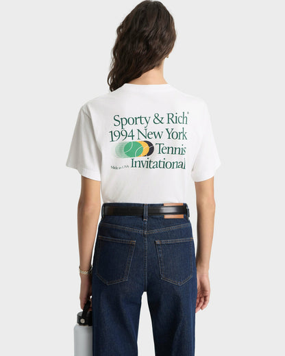 Sporty & Rich Invitational T-Shirt - White/Forest