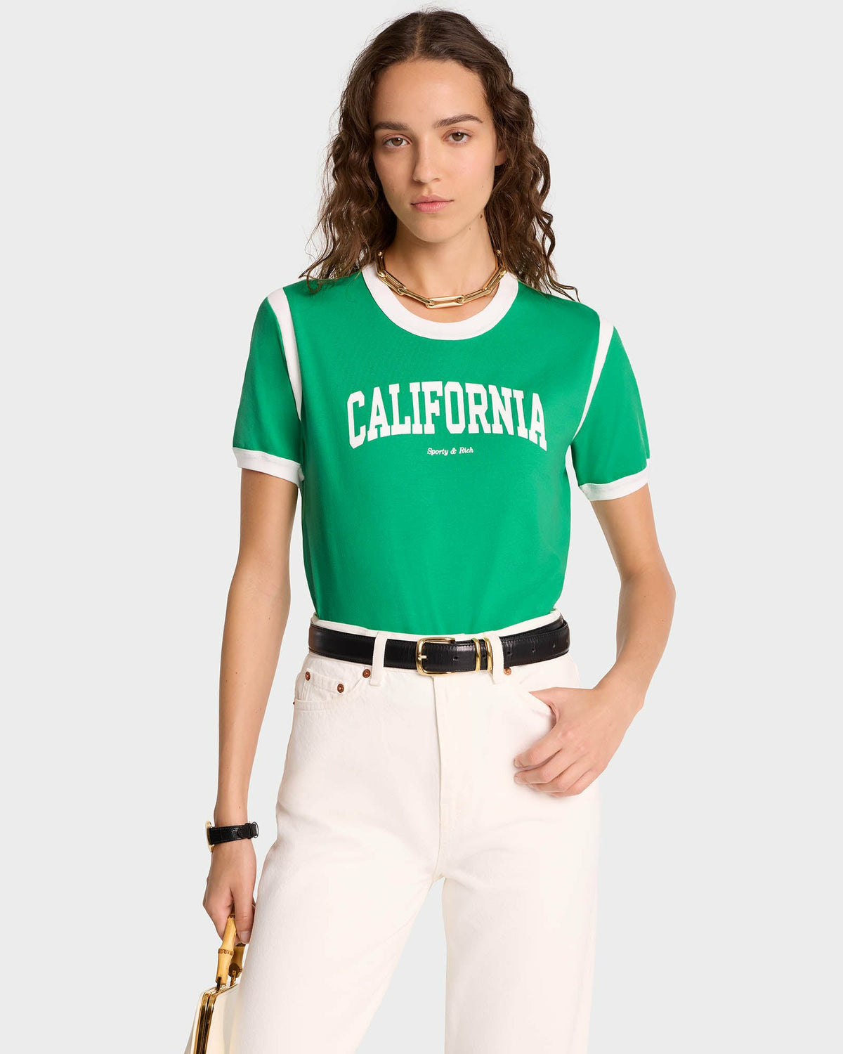 Sporty & Rich California Sports Tee - Verde/White