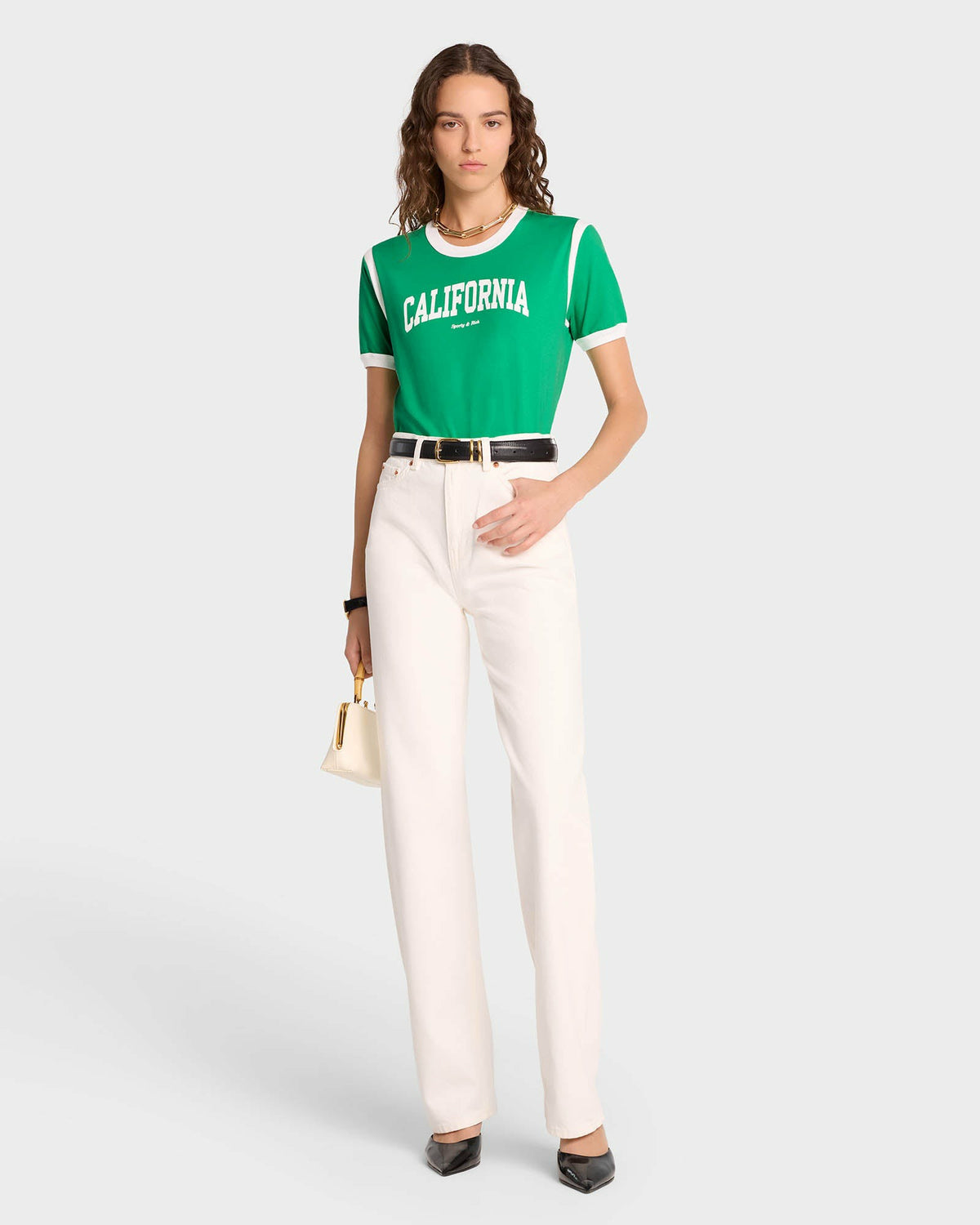 Sporty & Rich California Sports Tee - Verde/White