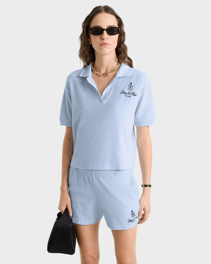 Sporty & Rich Vendome Terry Polo - Ciel/Navy