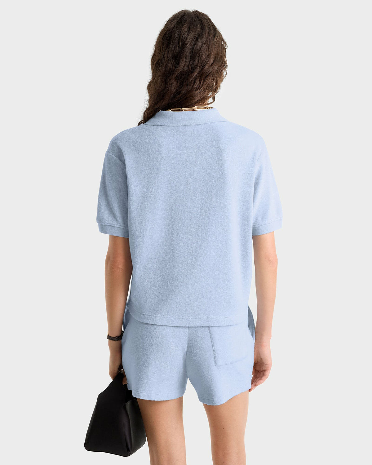 Sporty & Rich Vendome Terry Polo - Ciel/Navy
