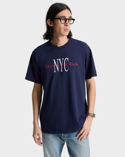 Sporty & Rich NY Minute T-Shirt - Navy/White