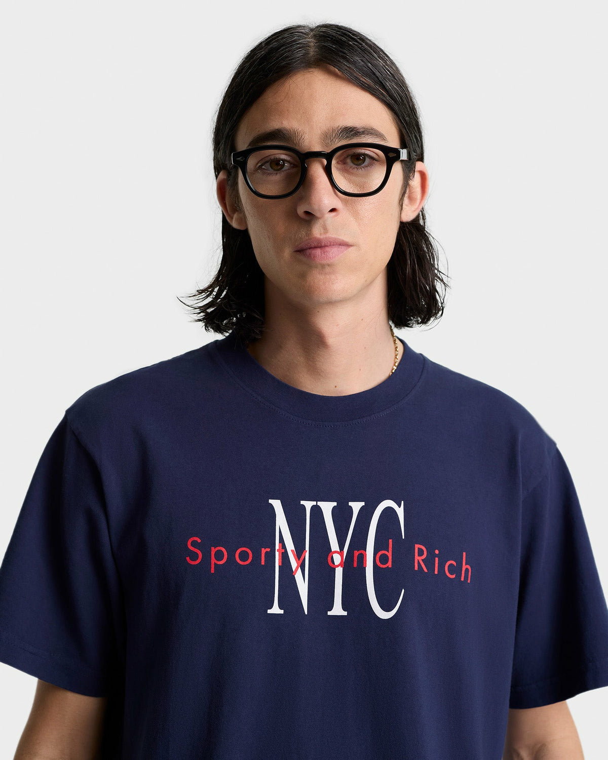 Sporty & Rich NY Minute T-Shirt - Navy/White