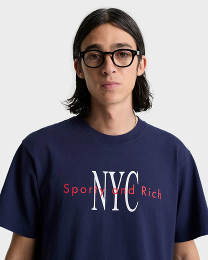 Sporty & Rich NY Minute T-Shirt - Navy/White